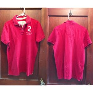 Red collared Hollister T-shirt